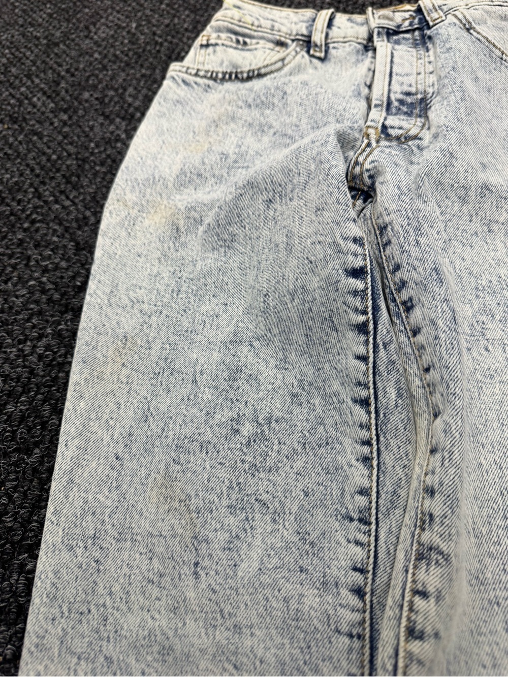 Free People We The Free Womens 27 High Rise Straight Leg Raw Hem Acid Wash Jeans - Picture 6 of 13